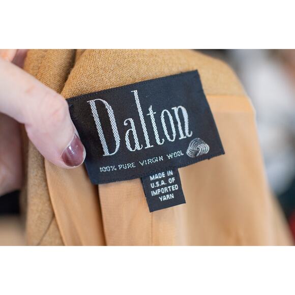 Vintage 70s Camel Brown Wool Blazer Pockets, Preppy Classic Tan Jacket, Retro, S - Picture 9 of 10